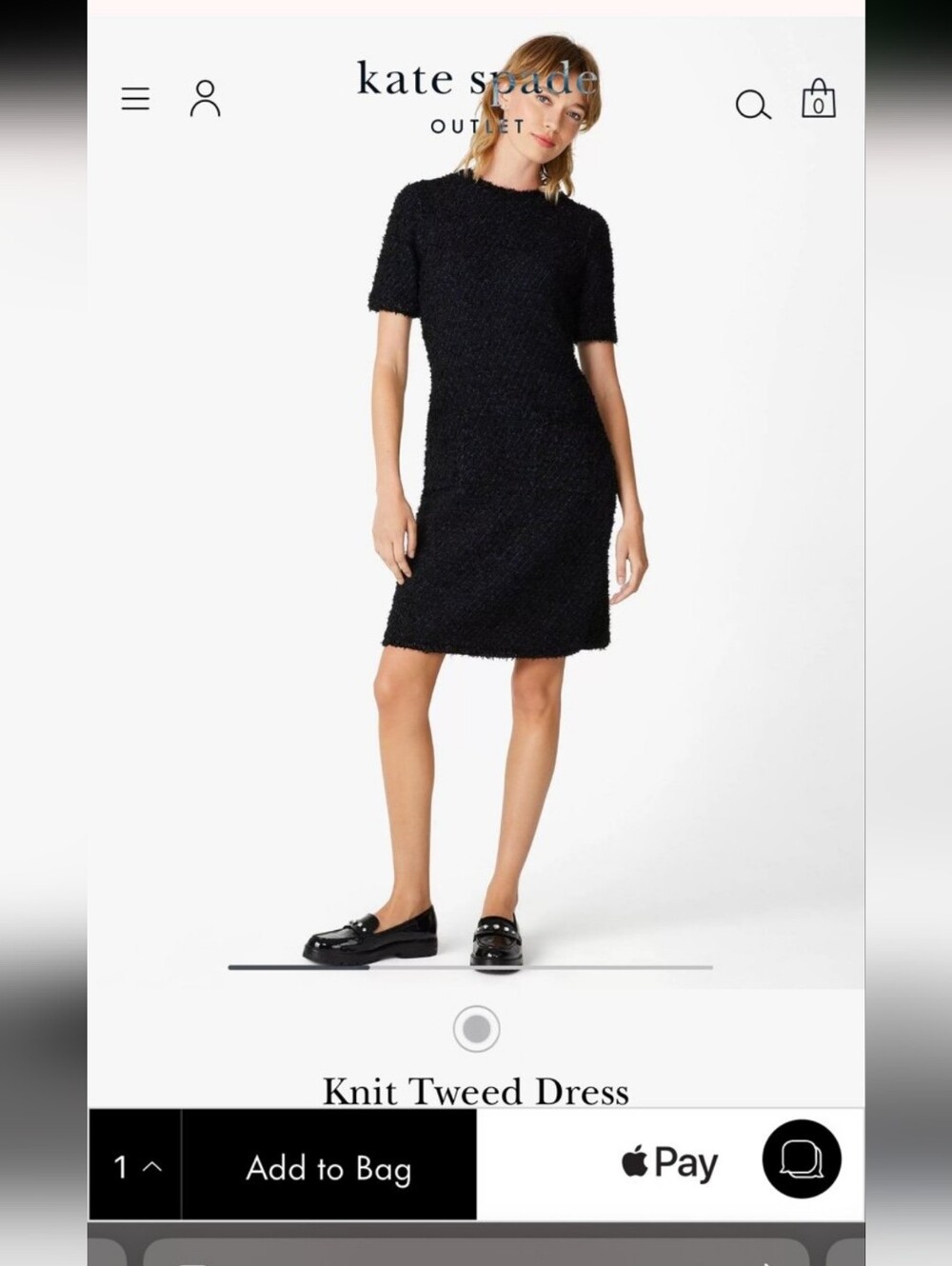 kate spade Black Knit Tweed Mini Dress